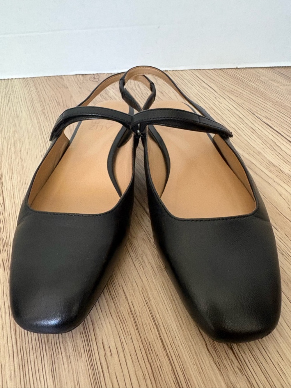 Naturalizer Black Leather Slingback Mary Jane Flats